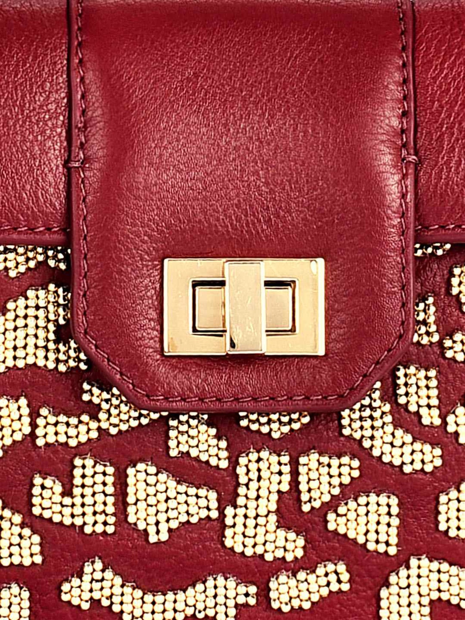 Eske Rosalie Red Embellished Medium Sling Handbag