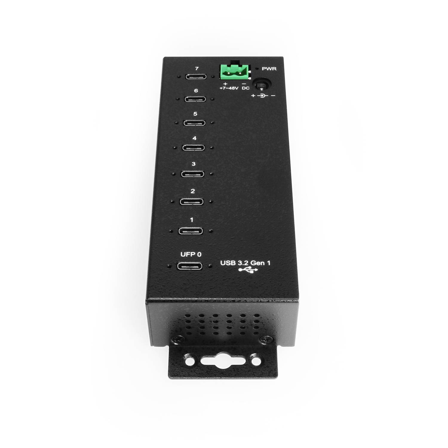 Coolgear 7-port USB-C 3.2 Hub w/ 15KV ESD Surge Protection DIN RAIL Mount