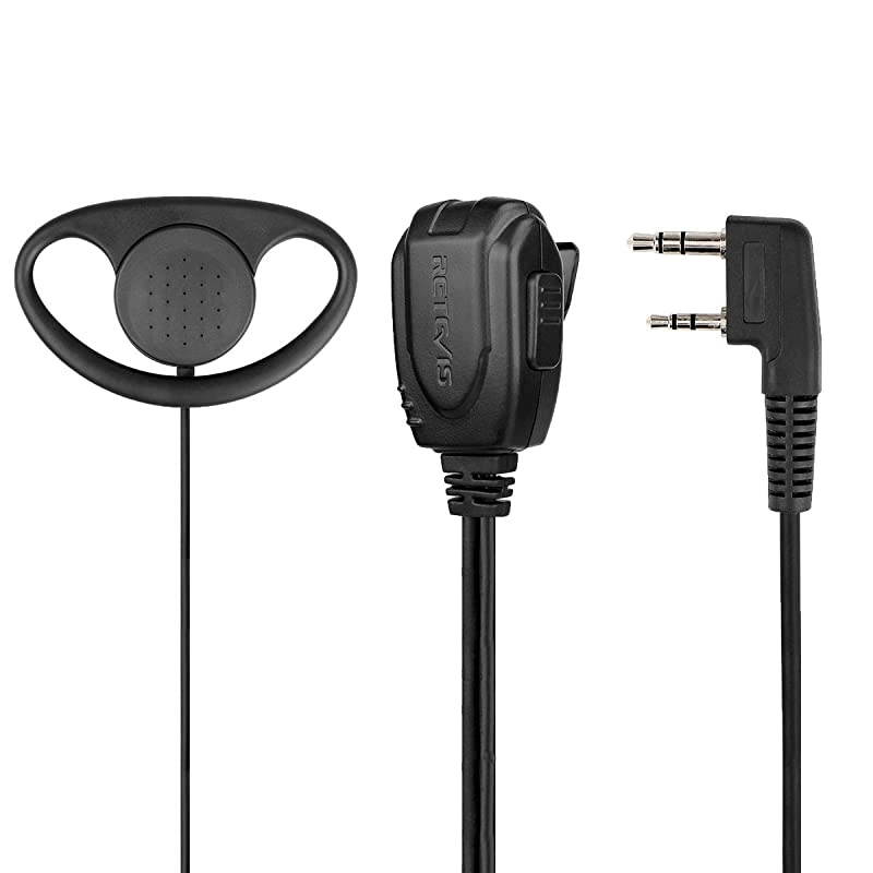 Walkie Talkie Earpiece 2 Pin D Shape Headset for  H777 RT21 RT22 RT27 UV5R 888S Arcshell AR5 2 Way Radios 5 Pack