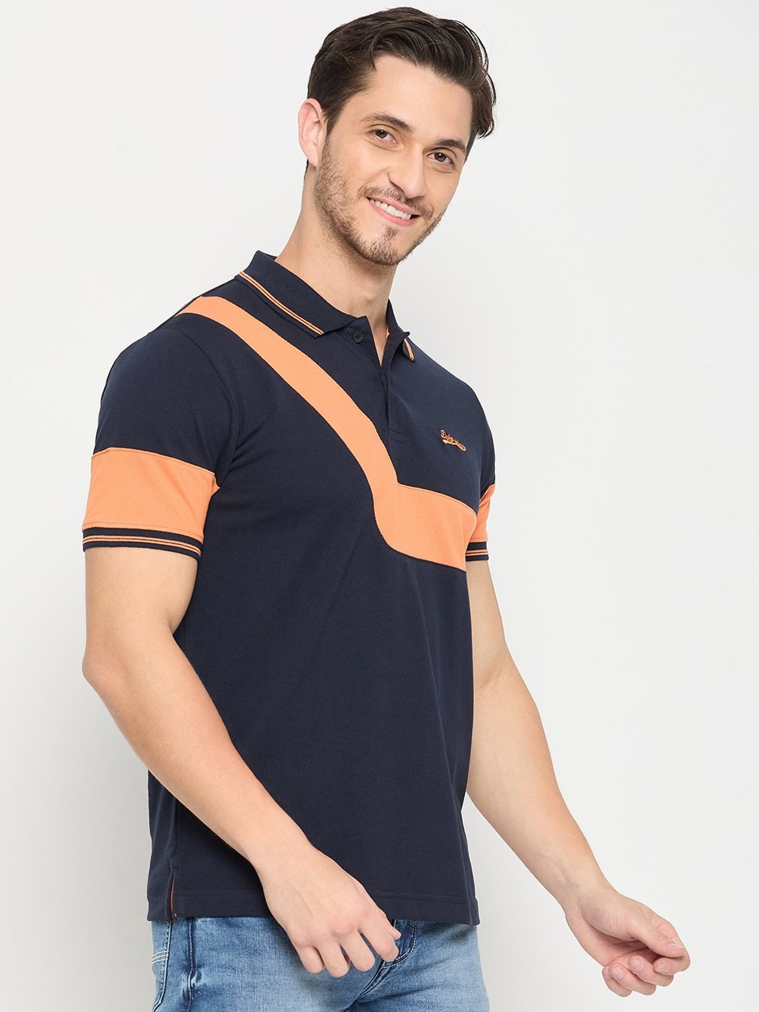 Duke Navy Slim Fit Polo T-Shirt