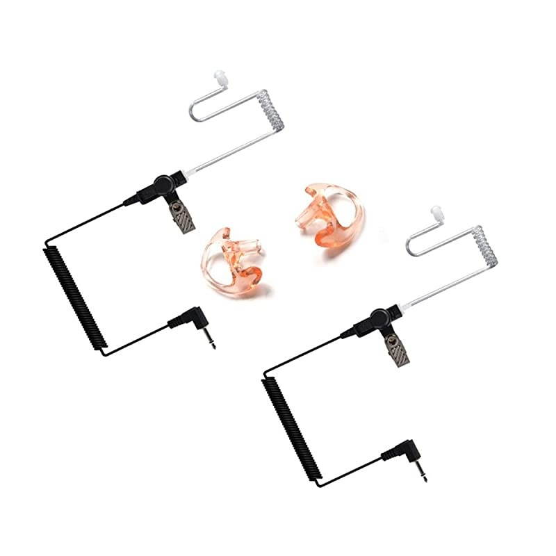 35mm Police Listen Only Acoustic Tube Earpiece with One Pair Medium Earmolds for Speaker Mics