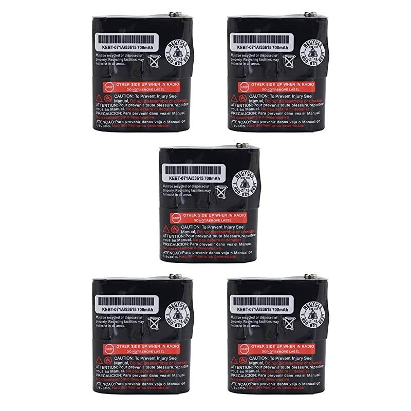 5Pcs 3.6V 700mAh 53615 KEBT-071A Replacement Two-Way Radio Battery for Motorola Talkabout Radio MR350 MJ270 EM1000 MC220 T5000 FV500 FV800 T5950 T6000