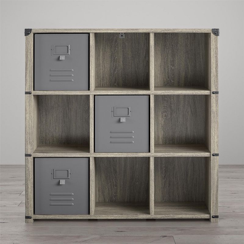 Nova 9 Cube Storage Bookcase - Grey Oak