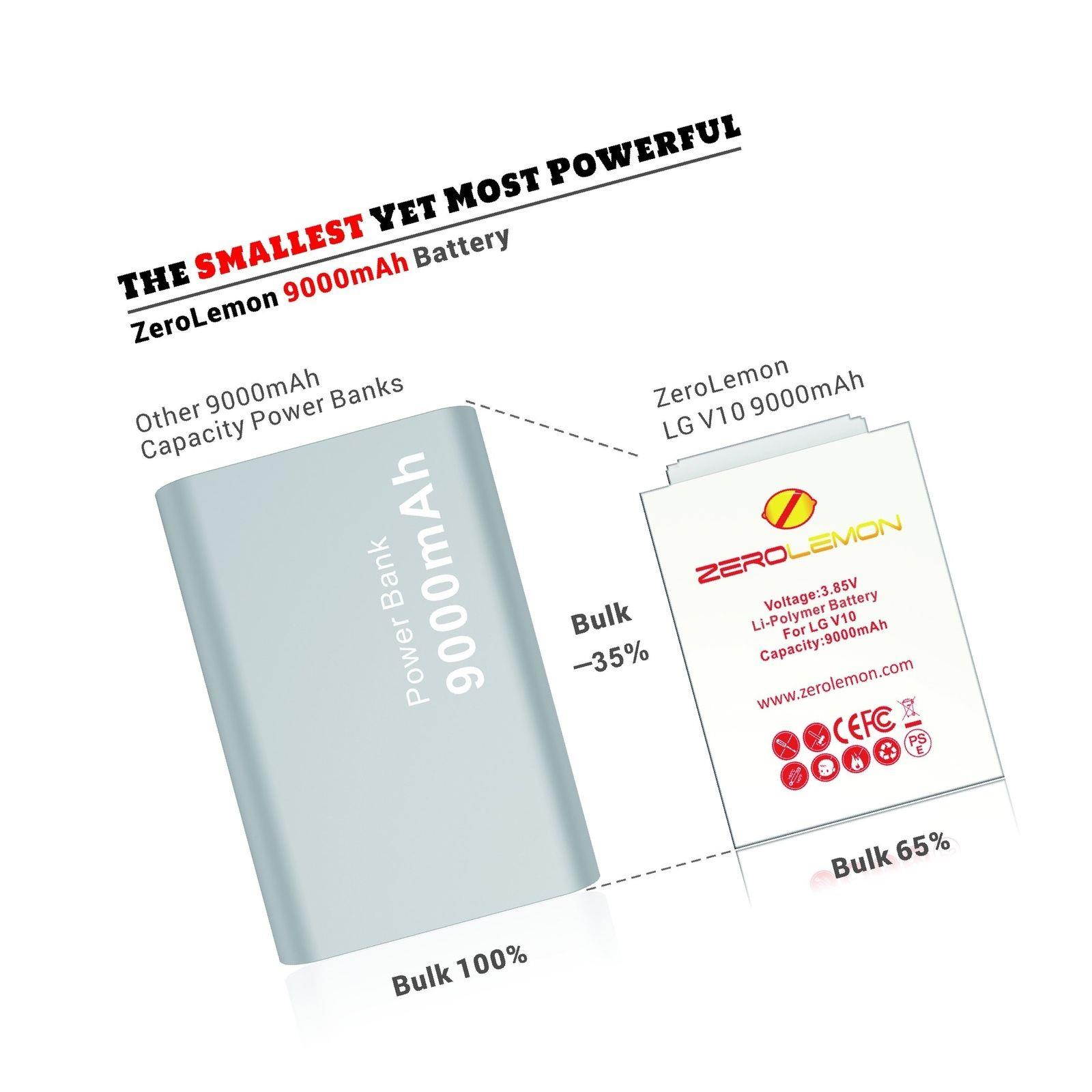 LG V10 Battery Case ZeroLemon LG V10 9000mAh TriCell Extended Battery + Soft ...