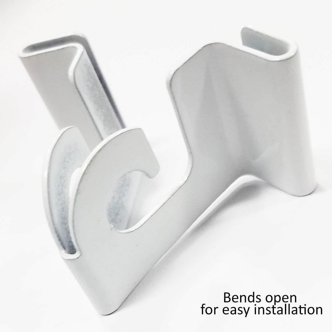 Extra Heavy Duty White Aluminum Drop Ceiling Hooks, One Piece Ceiling Grid Clips - 5 Pack