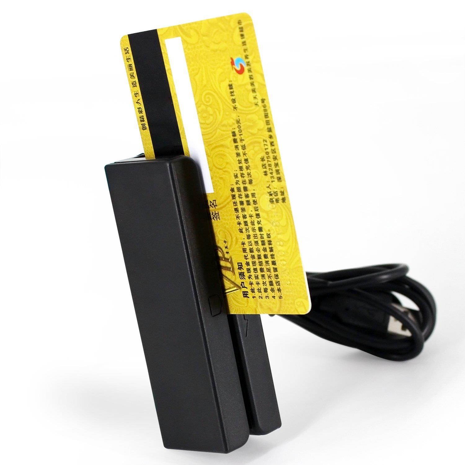 USB Magnetic Stripe Card Reader 3-Track POS Credit Card Reader Swiper MagStripe Swipe Card Reader