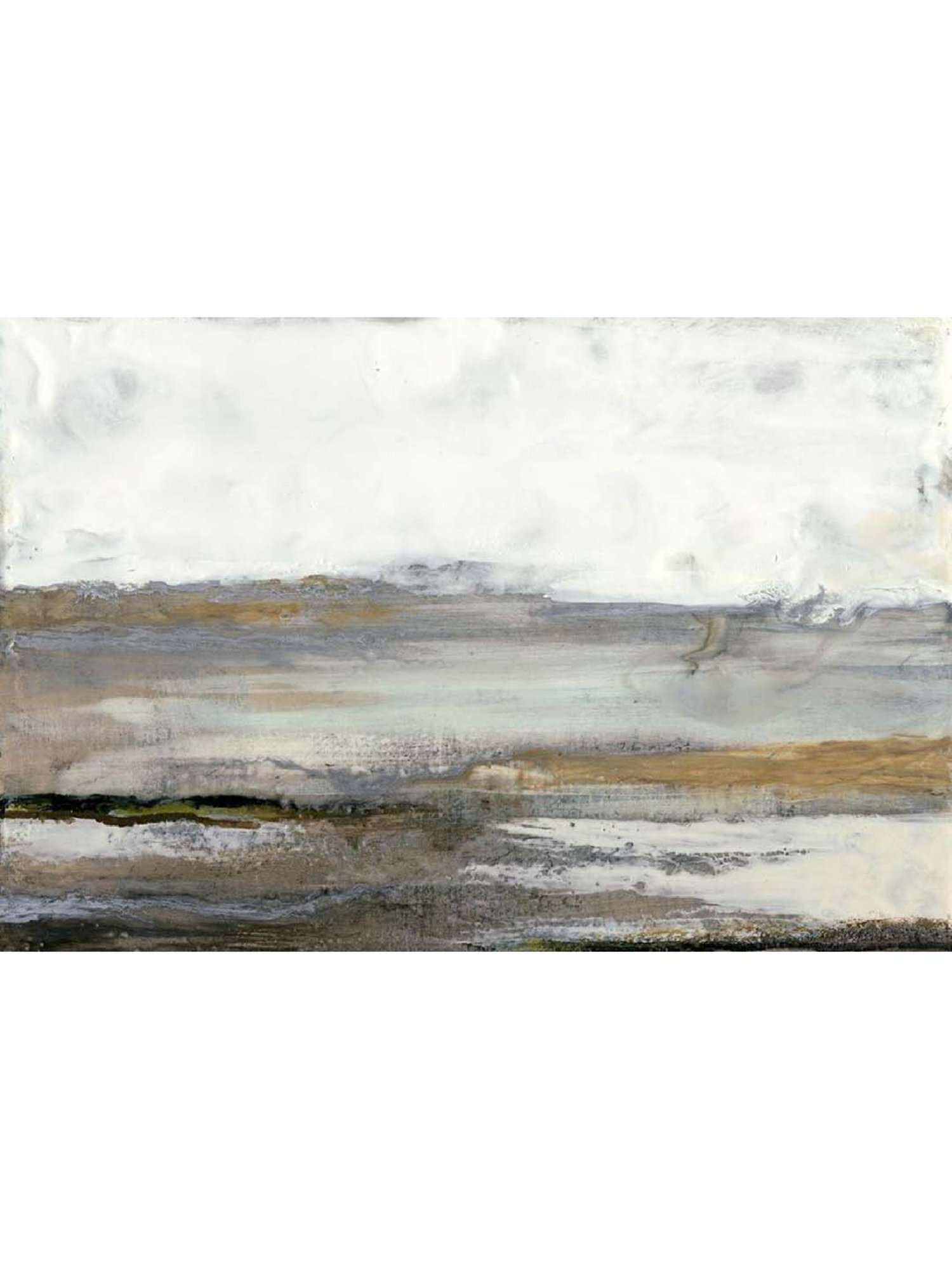 ARTE'VENUE Gray Mist Grey & White Canvas Wall Art - Set of 1 (14 X 9 inch)