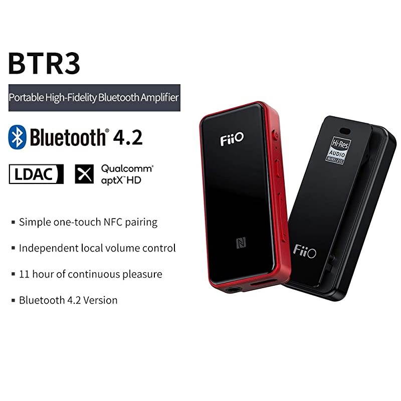 BTR3Red Color HiFi Bluetooth ReceiverUSB DAC | aptXaptX HDaptX LLLDACAACHWA Support for Home TVSpeakerCar Stereo NFC Pairing Type C Port and 35mm Out AK4376A 192K24B DAC chip