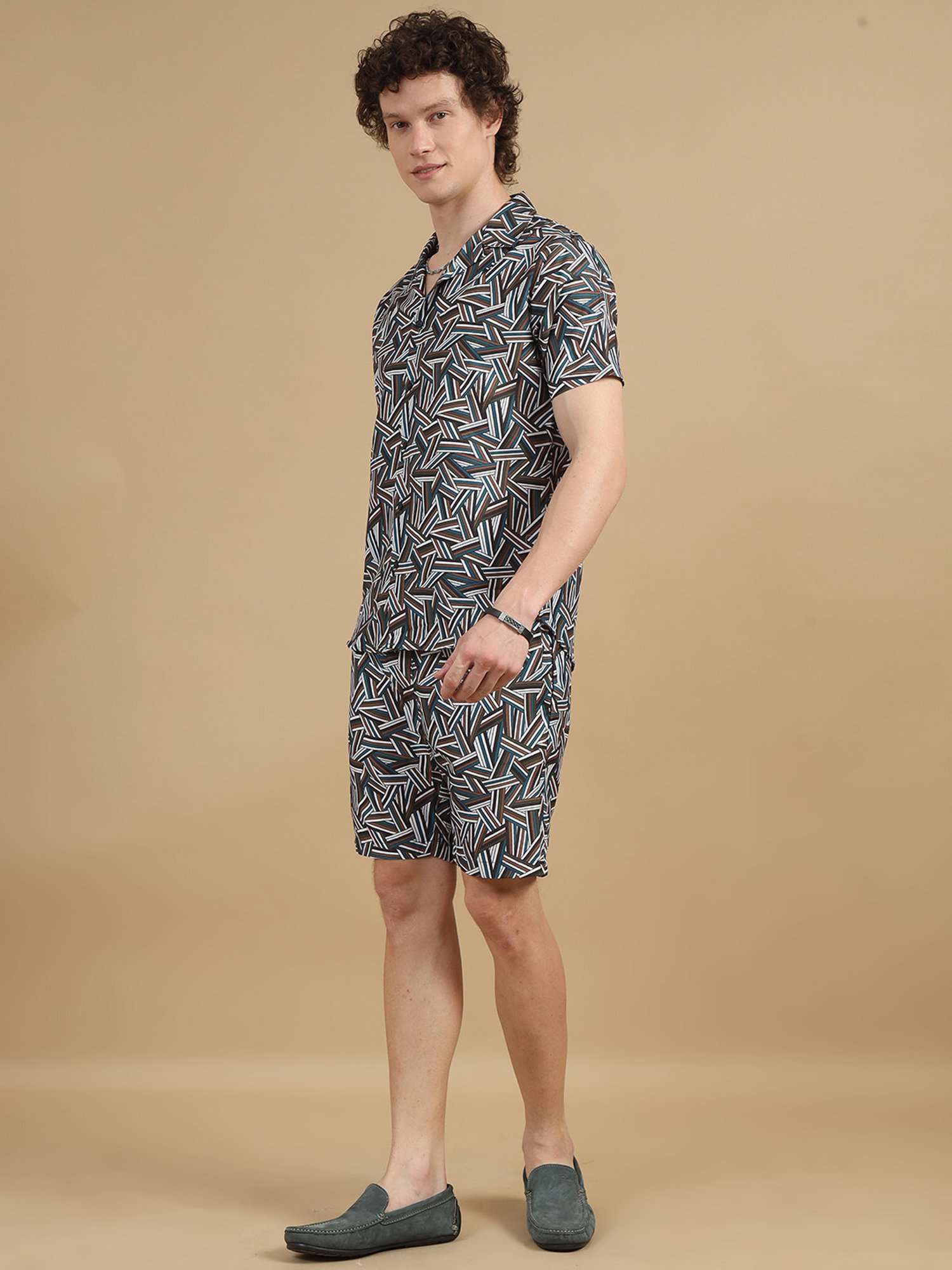 Bushirt Multicolor Regular Fit Printed Shirt & Shorts Set