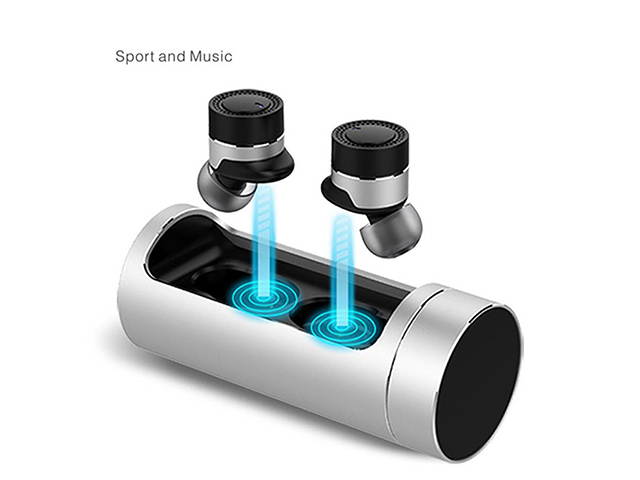 AutofeelSunriseoffice Bluetooth Earphone Headset Wireless Headphone Charging Dock CVC 6.0 Noise Cancelling AAC Headset Sport Earbuds for Smartphone iPhone Xiaomi Samsung Oppo