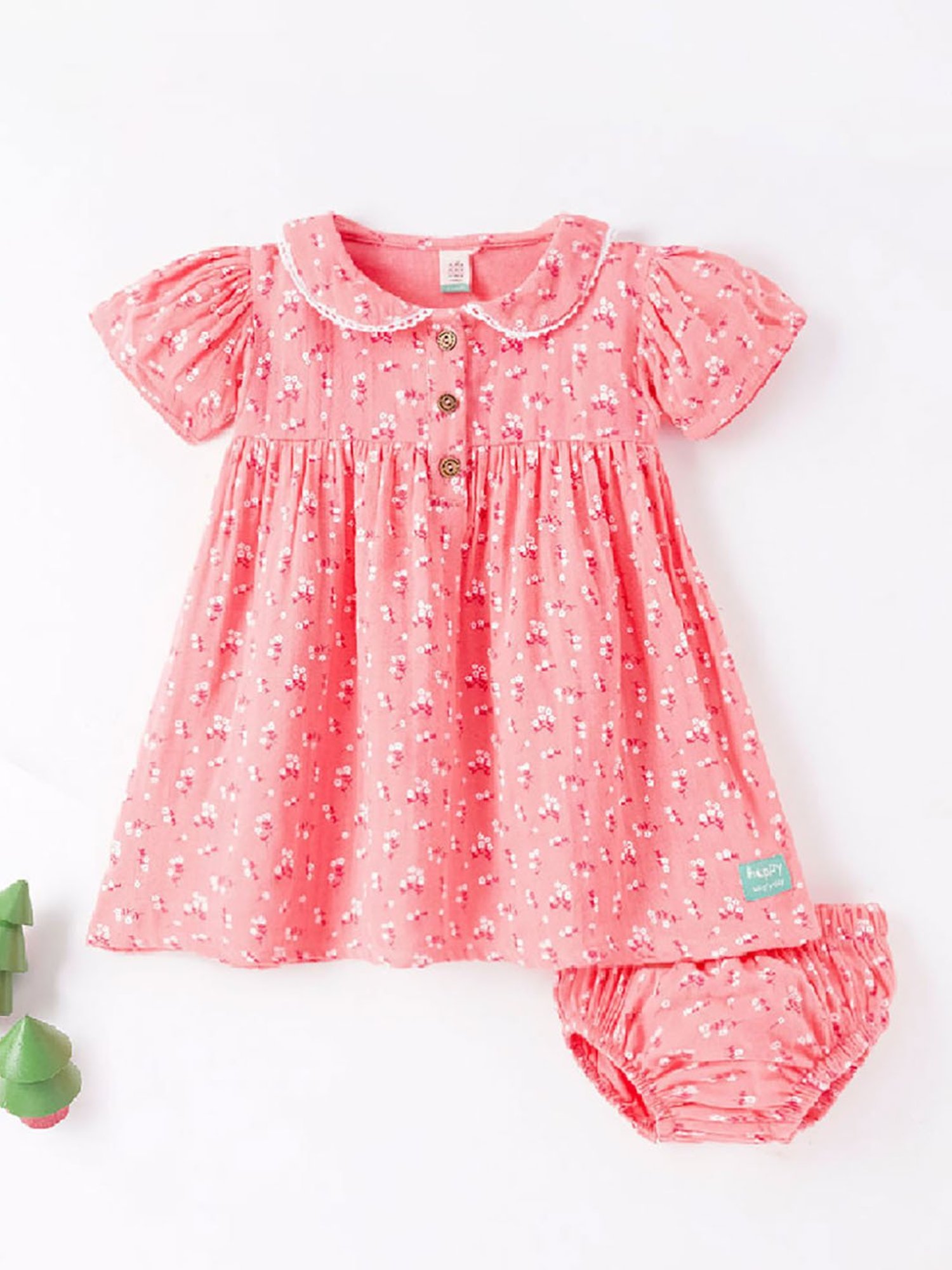 Ed-a-Mamma Baby Pink Floral Print Dress