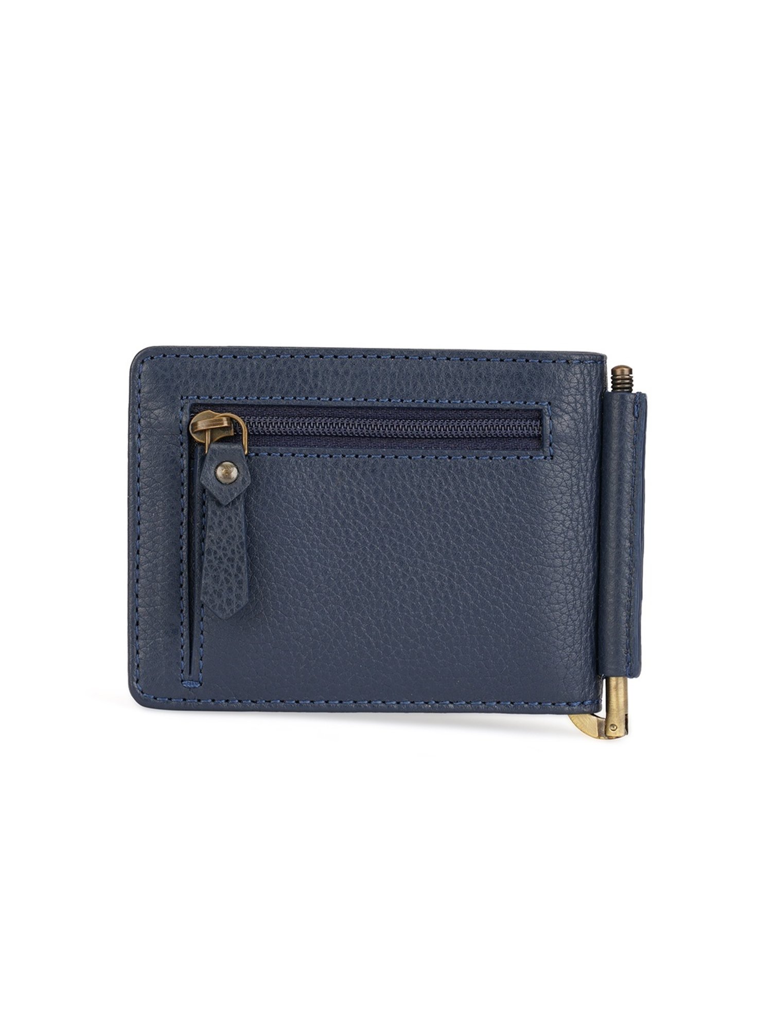 PERQUISITE Navy Casual Leather Bi-Fold Wallet for men