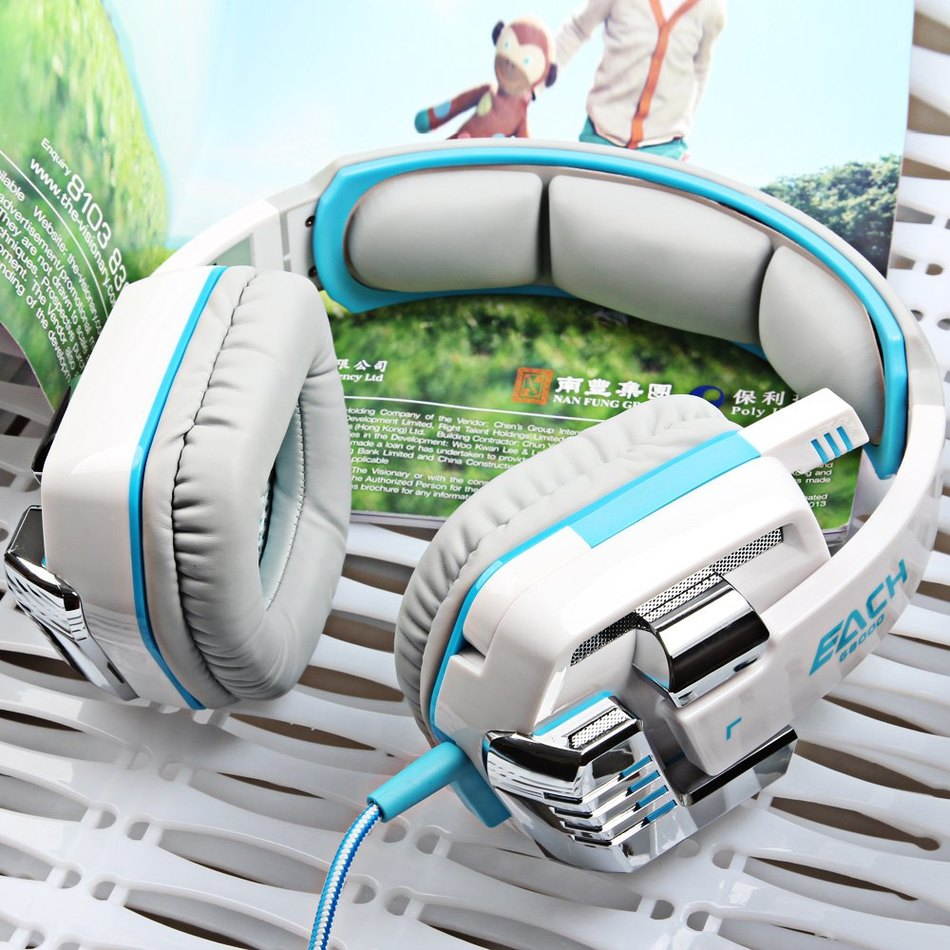 Funtech Portable Hadband Gaming Stereo Sound 2.2M Wired Headphones Noise Reduction With Microphone for Computers Smartphone