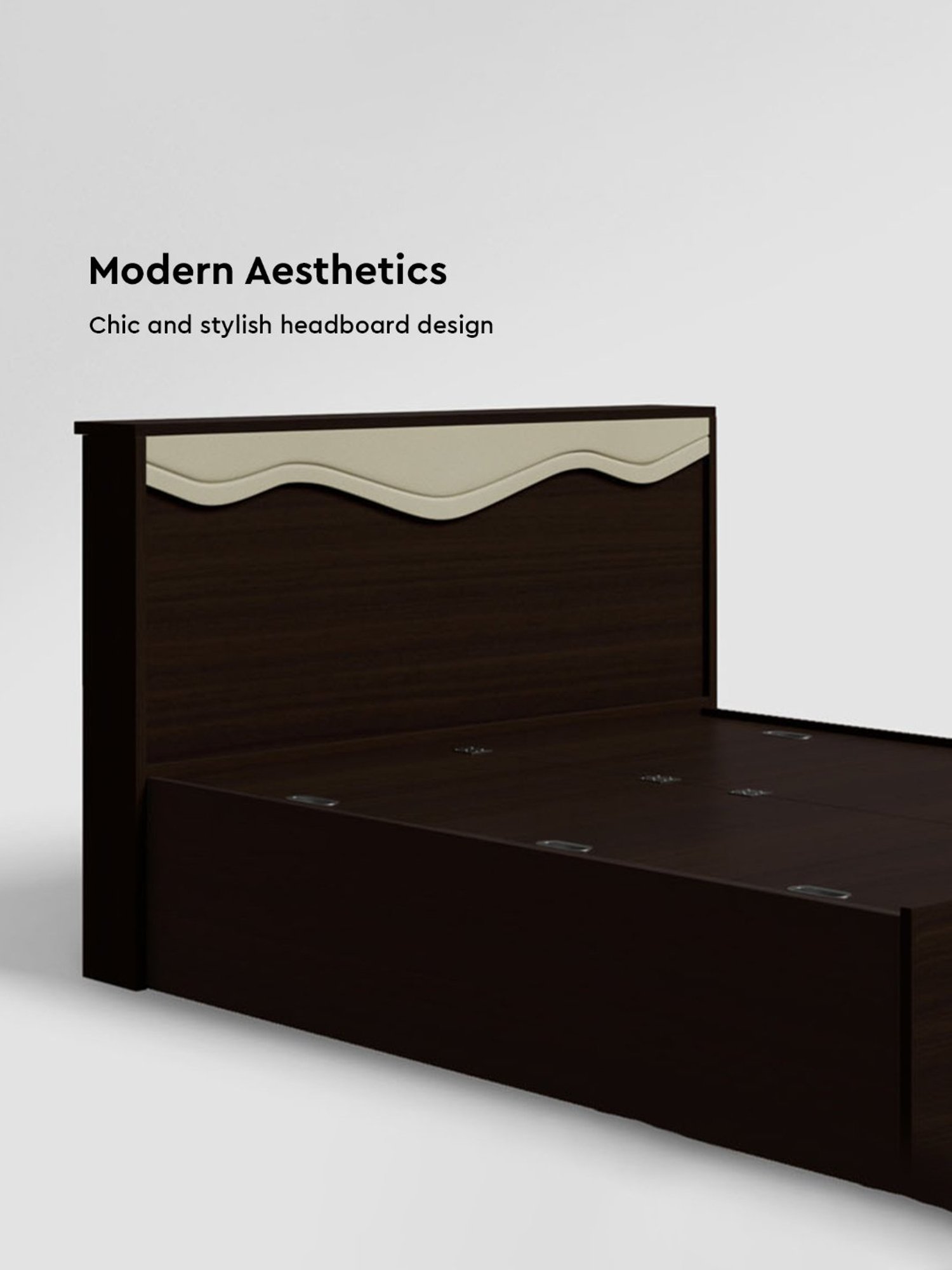 Nilkamal Riva Black Engineered Wood King Size Bed with Storage