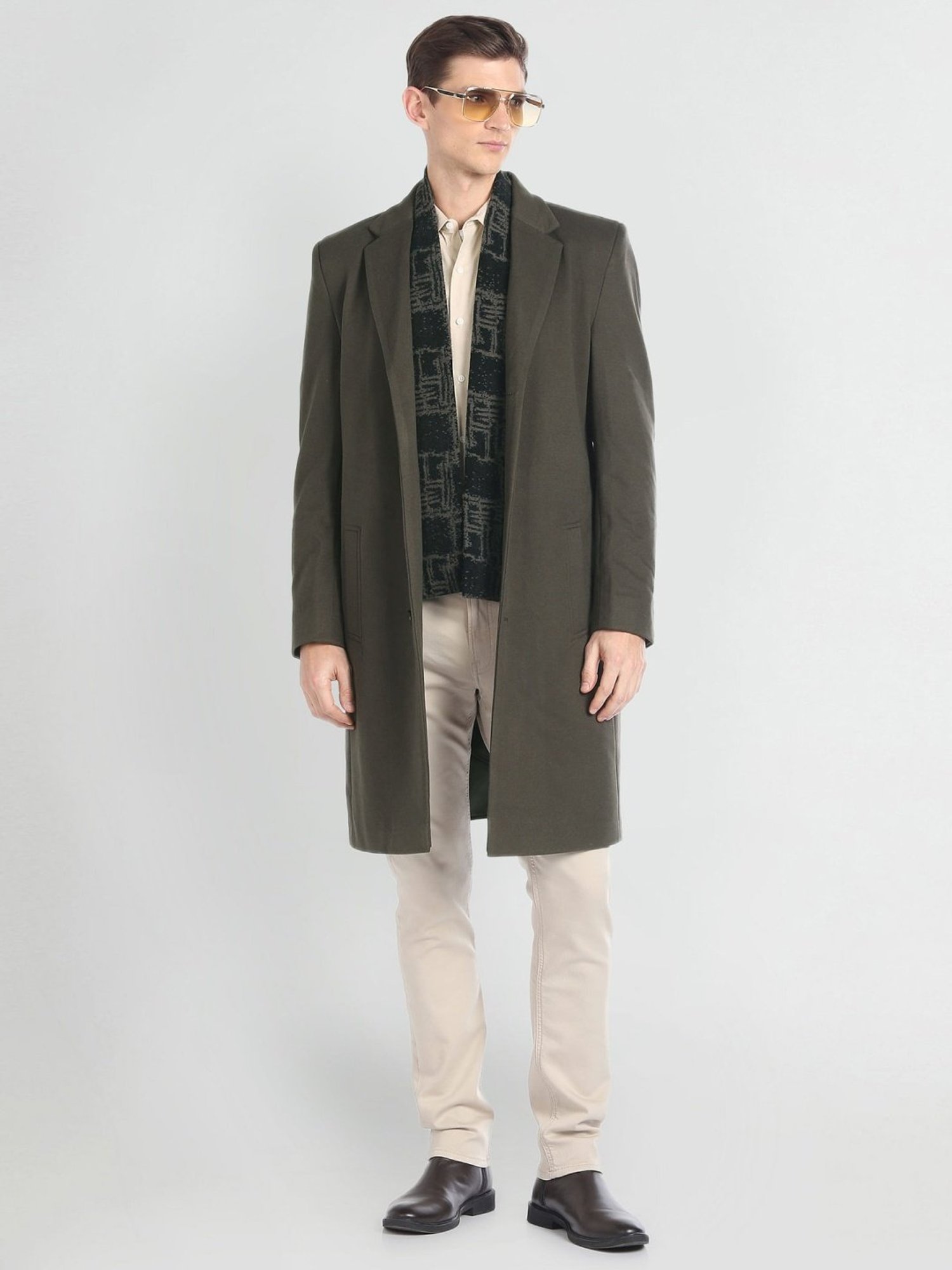 Arrow Sport Olive Regular Fit Overcoat