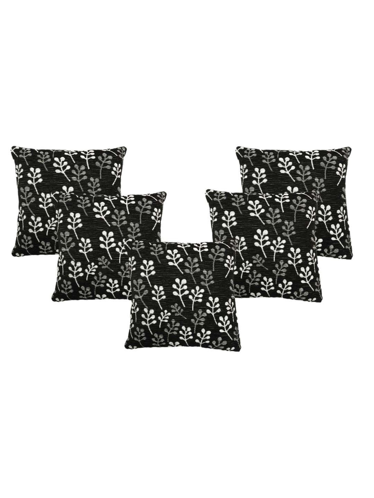 Saral Home Black Chenille Cushion Covers - Set of 2
