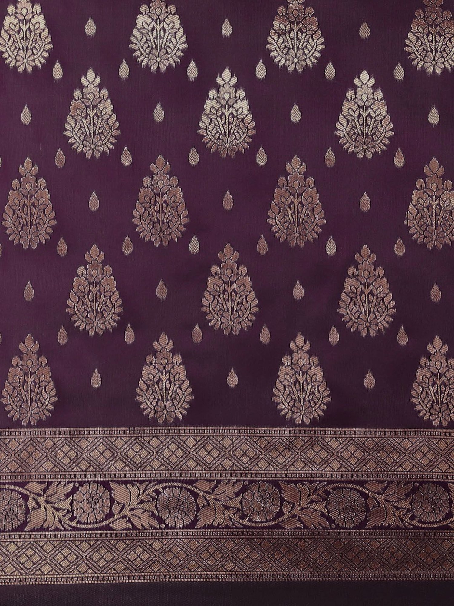 KSUT Purple Silk Woven Saree With Unstitched Blouse