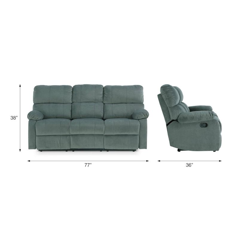 Dunham Reclining Sofa Mint Green - Dorel Living