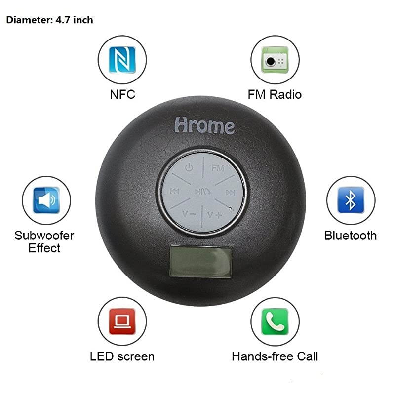 Bluetooth Speaker2nd Gen IPX7 Waterproof Bluetooth Speakers Bathroom Shower Speaker with FM Radiowiereless Cool Cracking Backlit Suction CupOutdoor Speaker Good Gift
