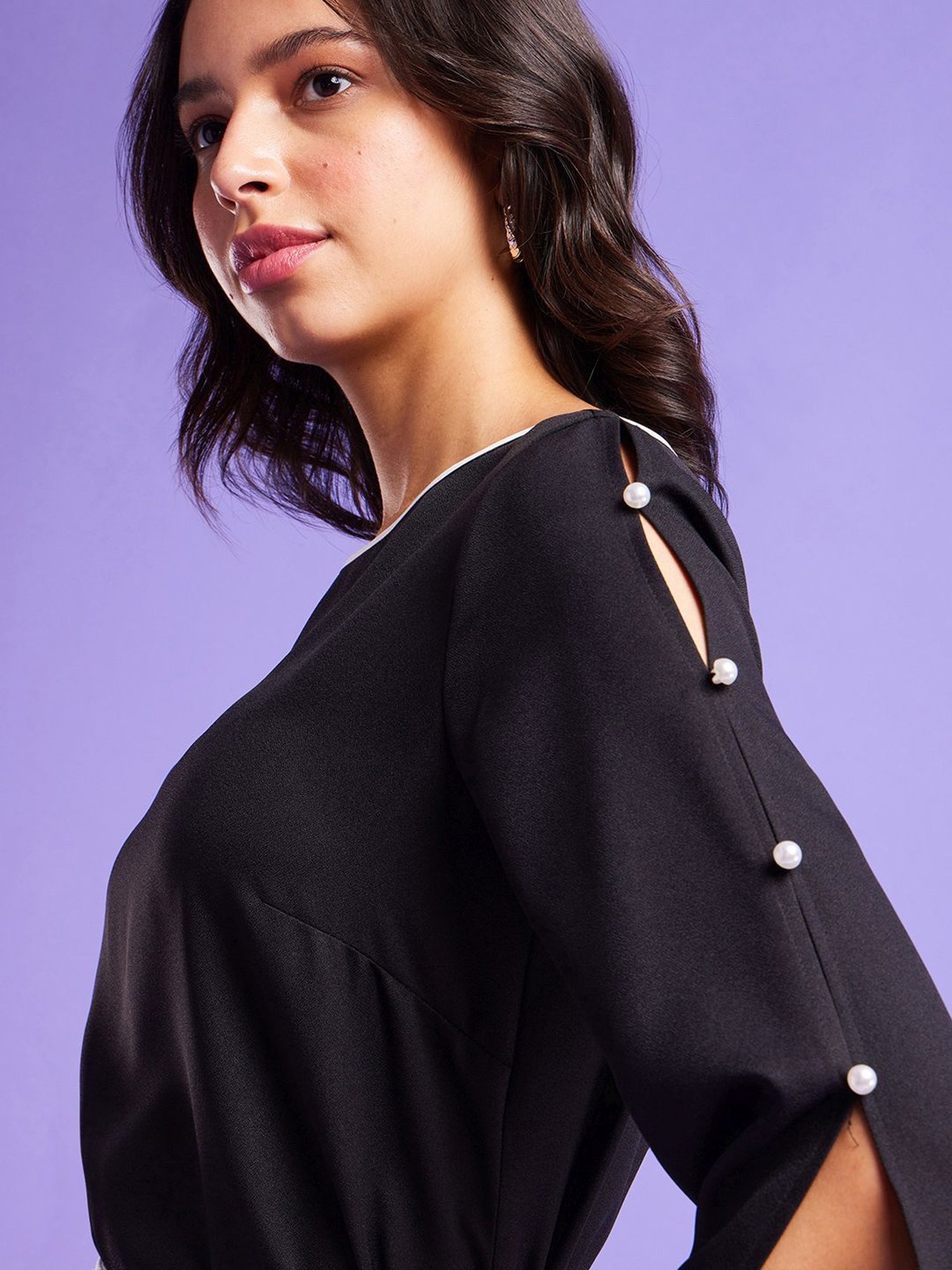 Fablestreet Black Regular Fit Top