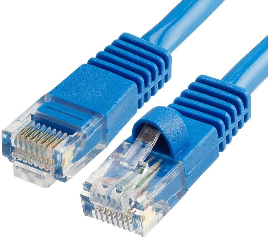 CMPLE Cat5e Network Ethernet Cable - Computer LAN Cable 1Gbps - 350 MHz, Gold Plated RJ45 Connectors - 3 Feet Blue