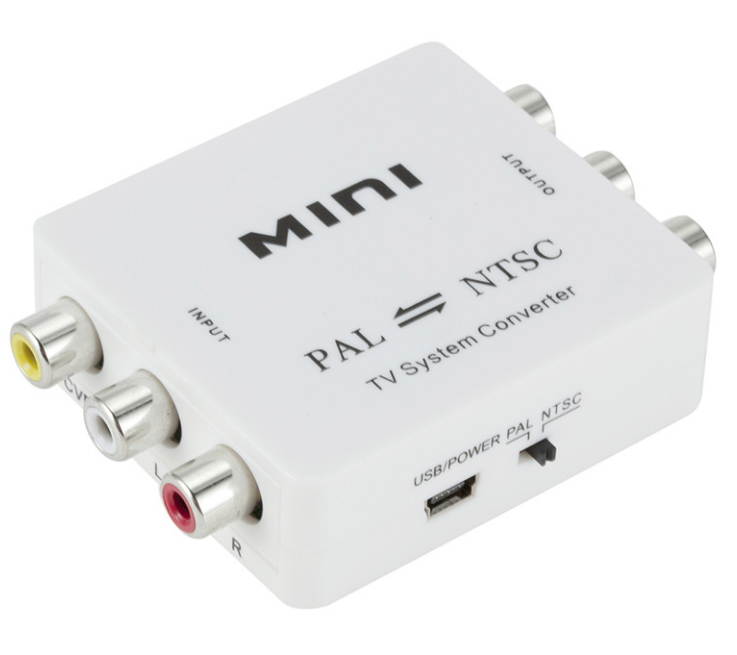 PAL / NTSC Standard Converter, PAL to NTSC, NTSC to PAL Converter Adapter-White