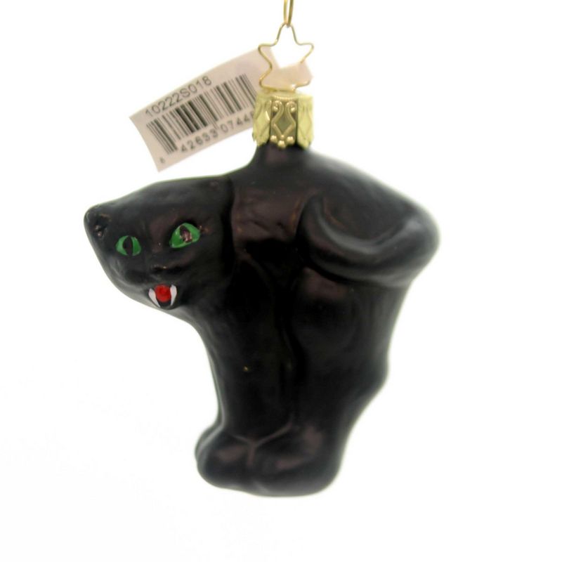Inge Glas 3.0" Scaredy Cat . Ornament Halloween Black  -  Tree Ornaments