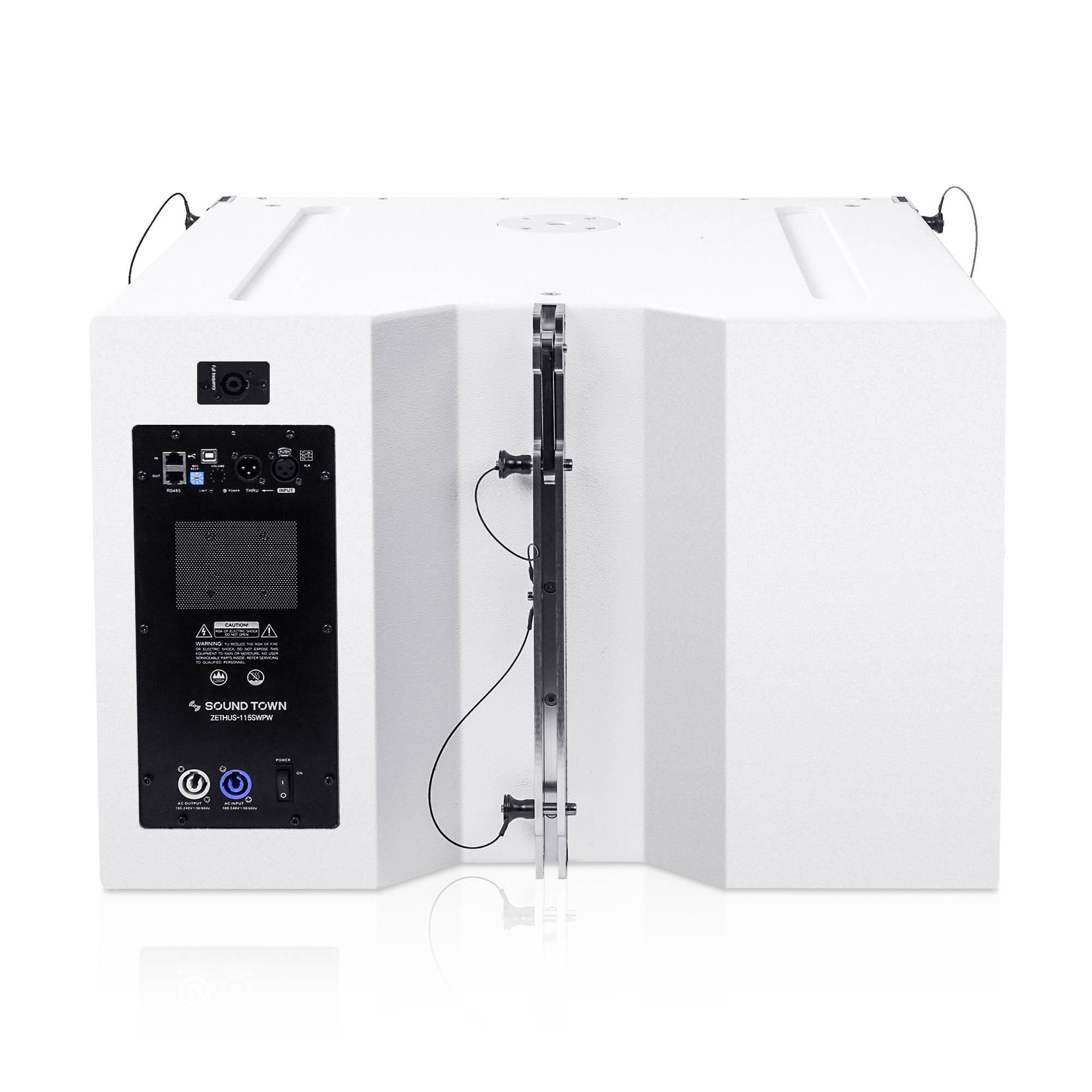 Sound Town ZETHUS Series Line Array Speaker System with One 15-inch Powered Line Array Subwoofer, Two Compact 1 X 10-inch Line Array Speakers, White