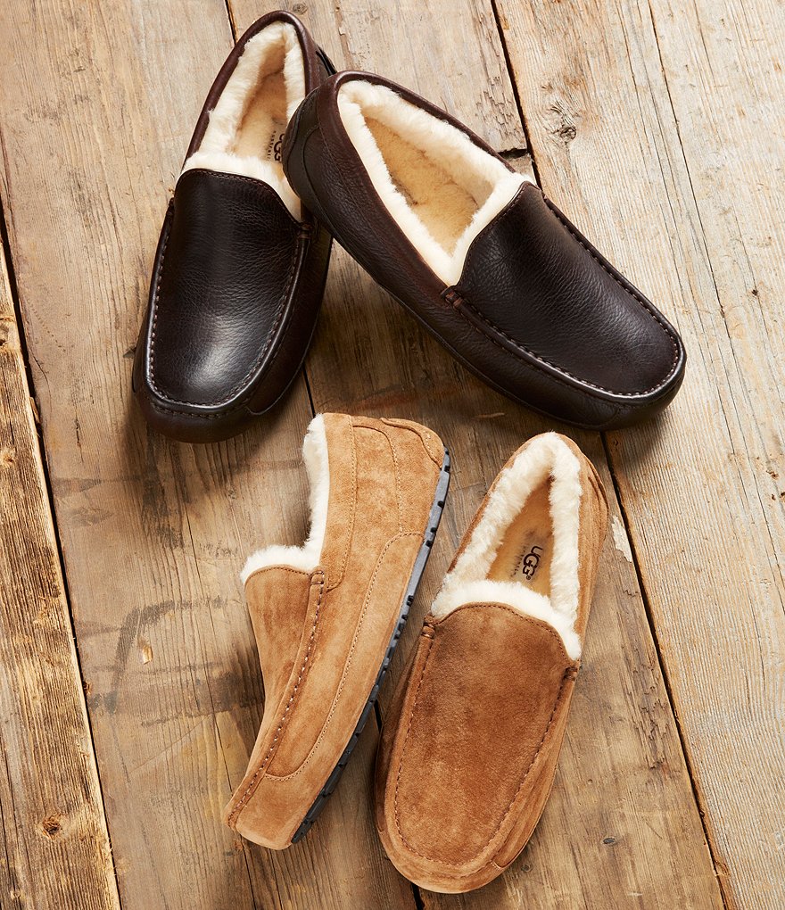 UGG&reg; Men's Ascot Leather Slip-On Slippers
