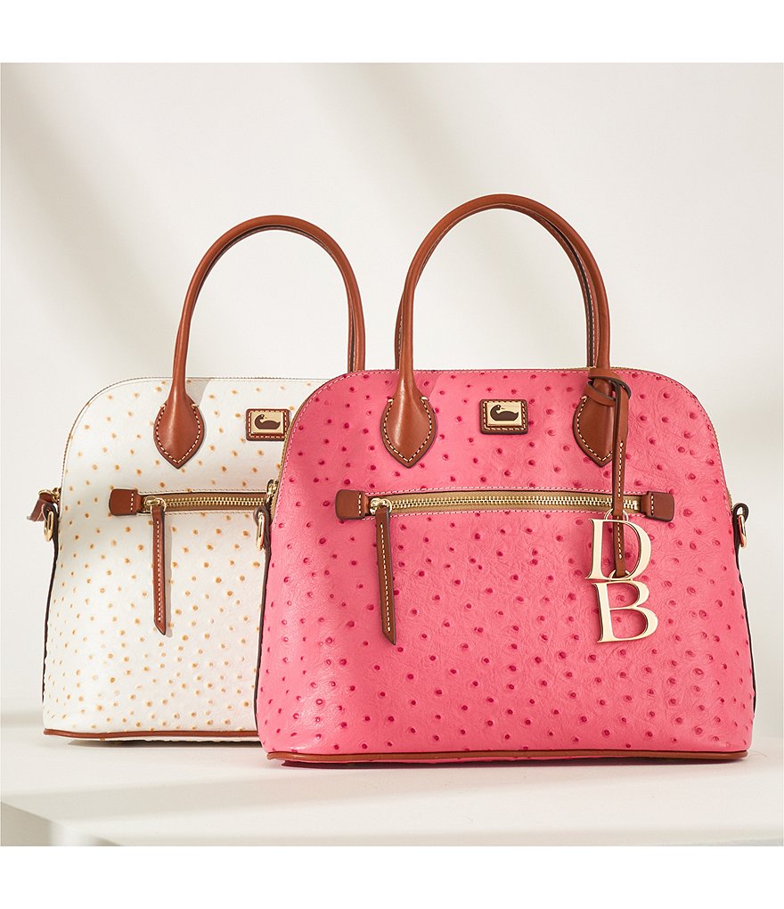 Dooney & Bourke Ostrich Collection Large Domed Satchel Bag