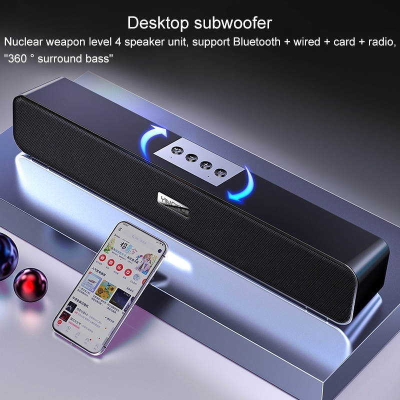 Bluetooth Speaker, 5.0 Smart Subwoofer Computer Wireless Bluetooth Speaker, Bluetooth Standard Version