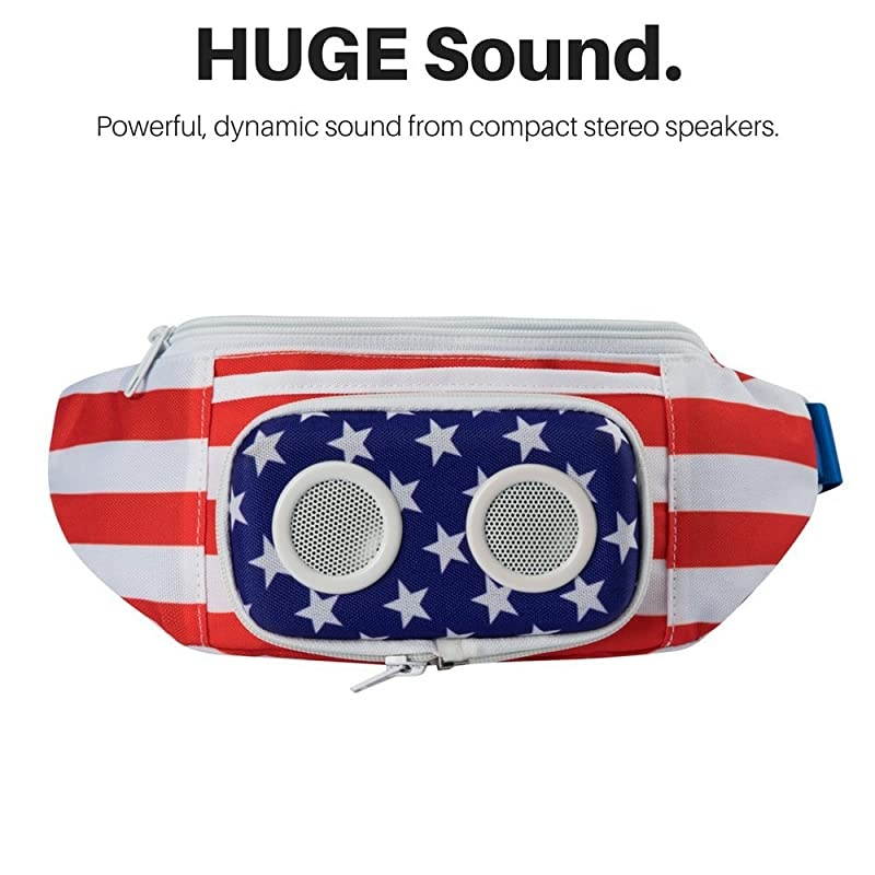 Flag Fannypack with Speakers Bluetooth Fanny Pack for PartiesFestivalsRavesBeachBoats Rechargeable Works with iPhone amp Android 2021 Edition