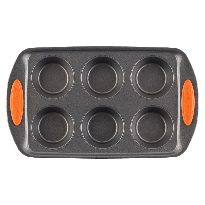 Rachael Ray Muffin Pan Rectangular 6 Cup - Orange