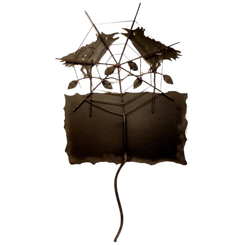 Halloween Crow Garden Stake Spider Web  -  Decorative Garden Stakes