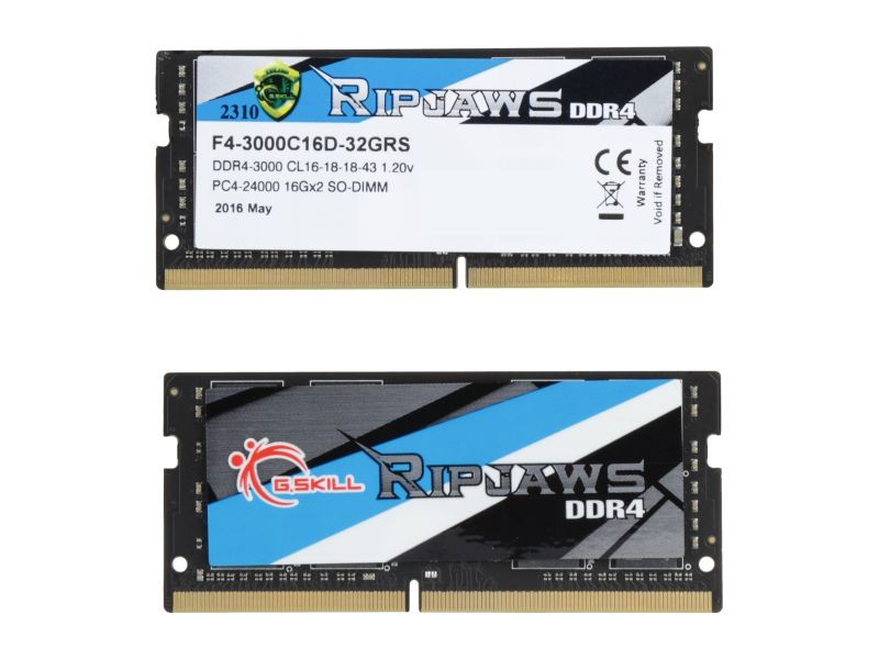 G.SKILL Ripjaws SO-DIMM 8GB 260-Pin DDR4 SO-DIMM DDR4 3200 (PC4 25600) Laptop Memory Model F4-3200C18S-8GRS