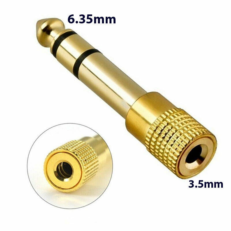 6.35mm 1/4" Male plug to 3.5mm 1/8" Female Jack Stereo Headphone Audio Adapter