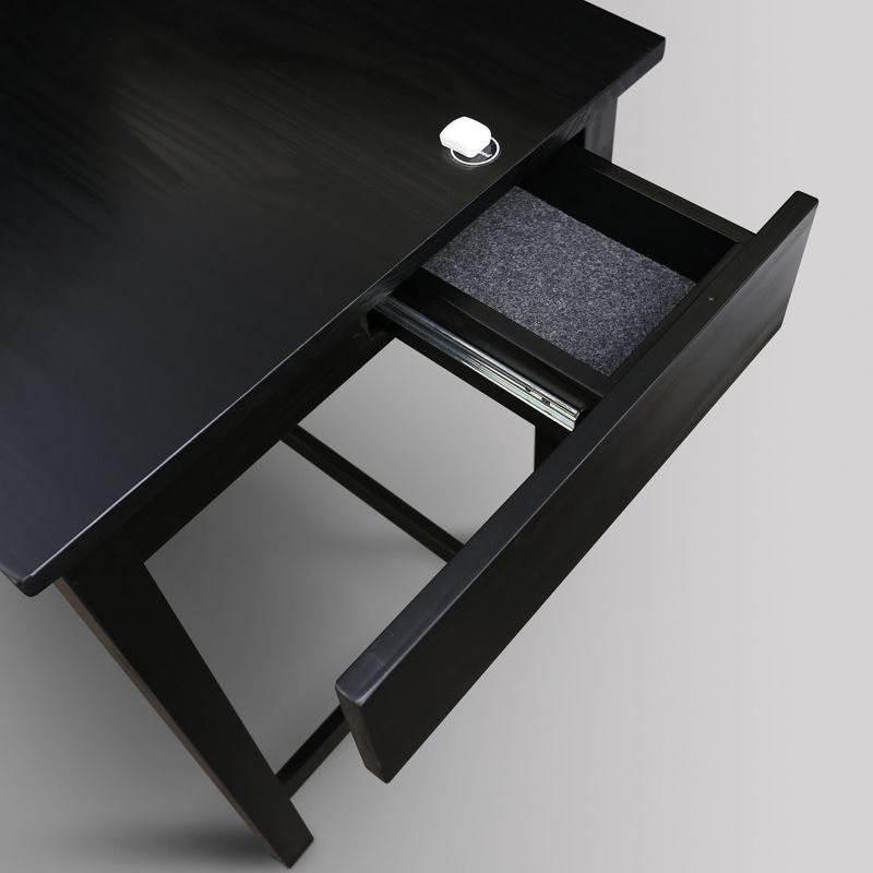 Jefferson Work Desk with Concealed Side Drawer Black - Flora Home