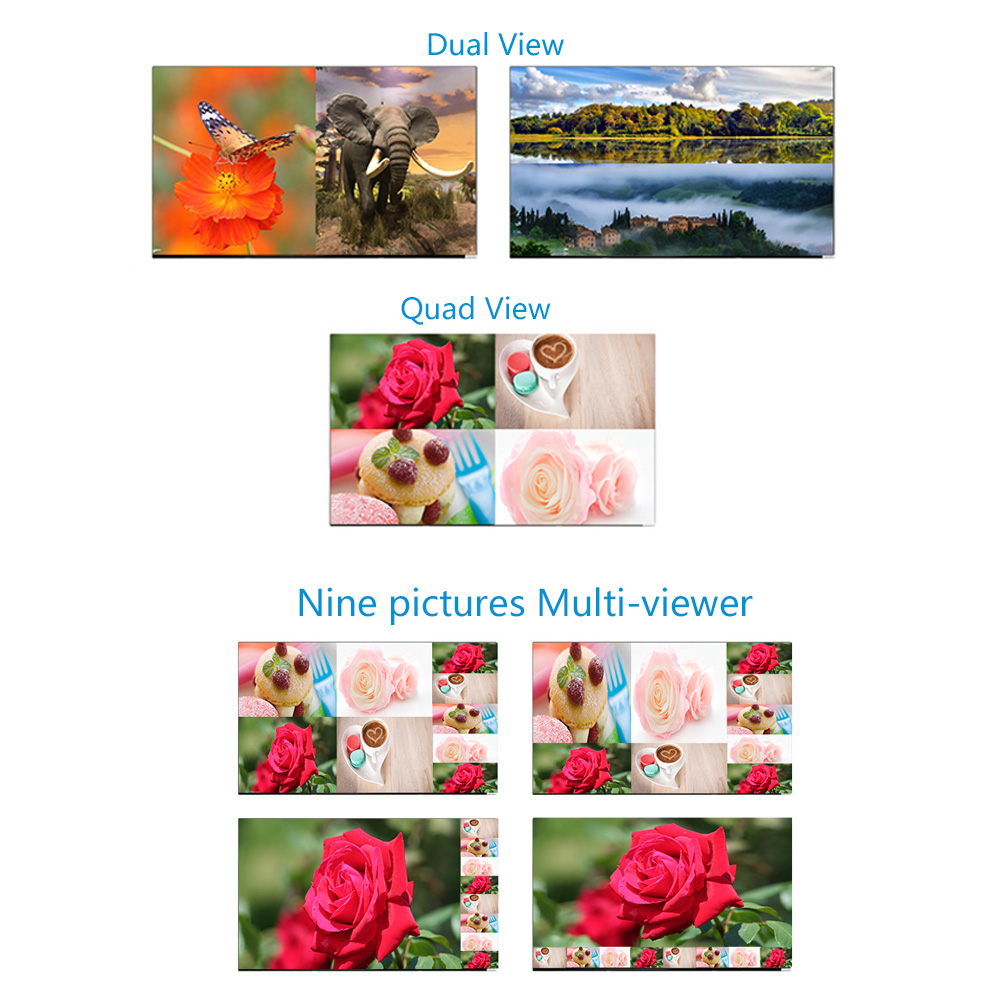 XOLORspace QV901 4K HDMI 9x1 Multi-viewer 9 HDMI inputs 1 HDMI output with 12 modes of video segmentation