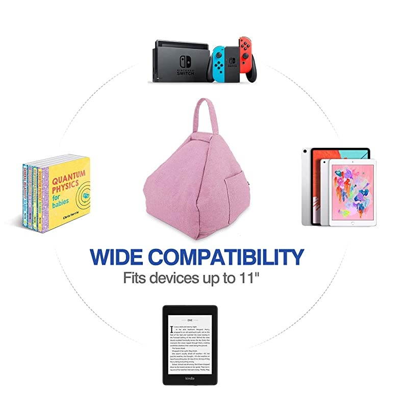Tablet Pillow Stand Tablet Lap Pillow on Bed Sofa Soft Cushion Holder for Phones Tablets Up to 11quot Fit with iPad 102quot 2019 iPad Air 3 2 iPad Pro 11 202010597 Mini 5Mini 4 Pink