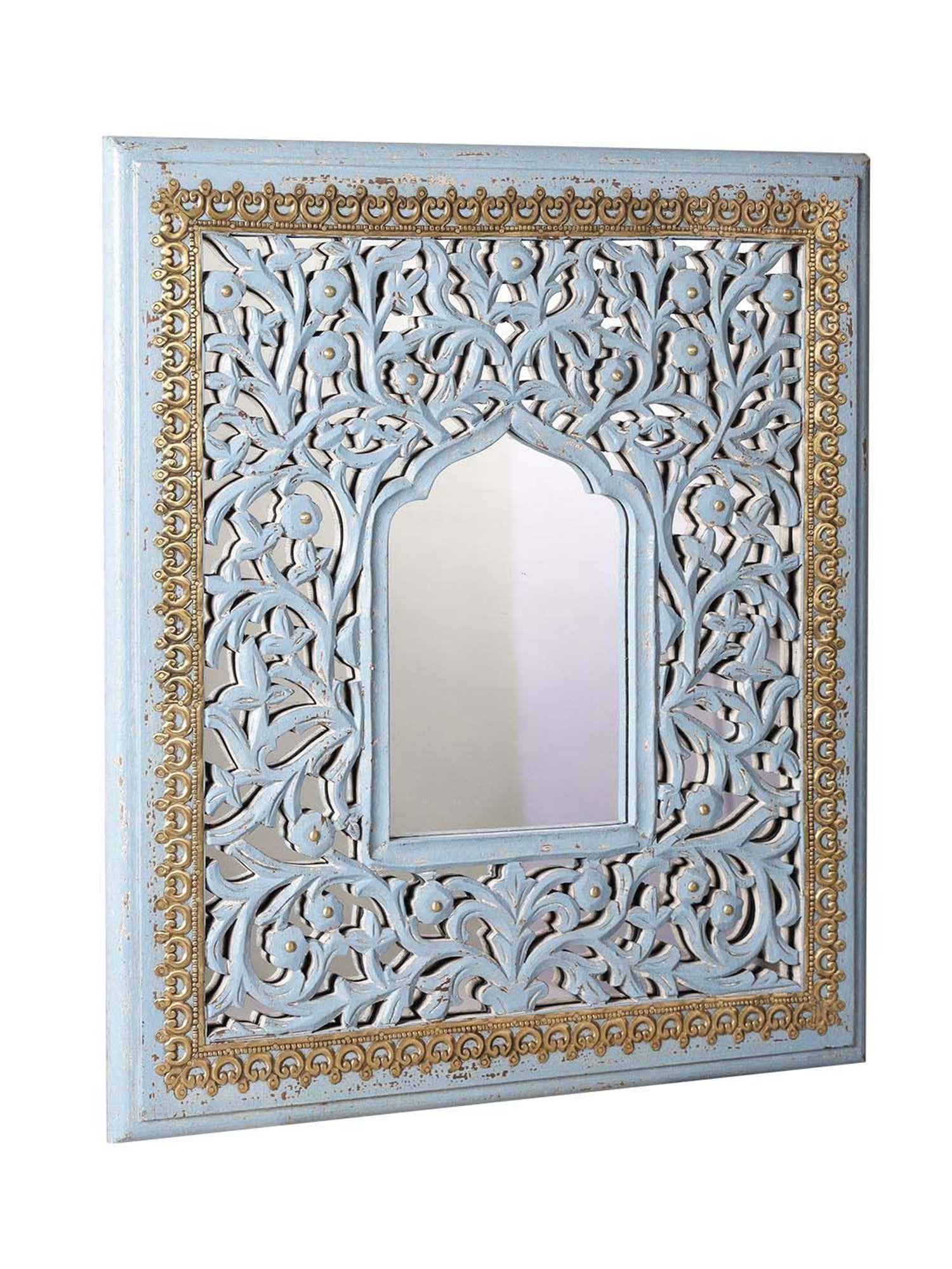 CHRONIKLE Pink Iron Sun Burst Designer Round Wall Mirror