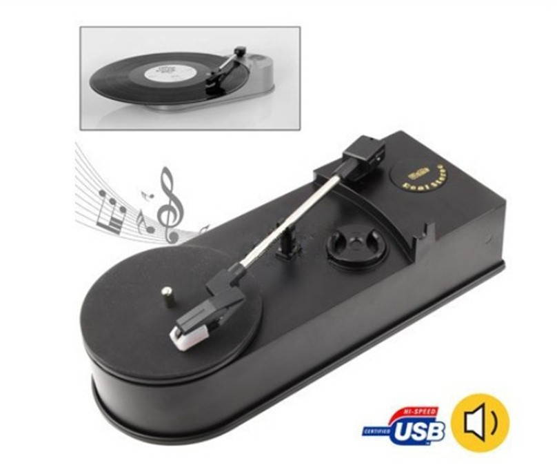 EC008B USB Portable Mini Phonograph Turntable Vinyl Audio Player Support Turntable Convert LP Record to CD MP3