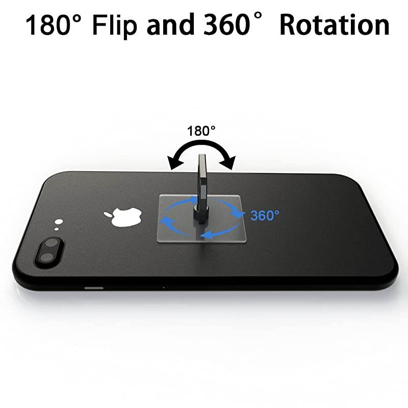 Transparent Phone Ring Holder Grip 360 Degree Free Rotation Clear Cell Phone Finger Ring KickStand for for iPhone X 8 7 Plus 6S 6 5s 5 SE Galaxy S9 S8 S7 S6 Edge Note 8 5 4 2 Black