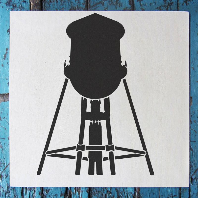 Stencil1 Water Tower - Stencil 5.75" x 6"