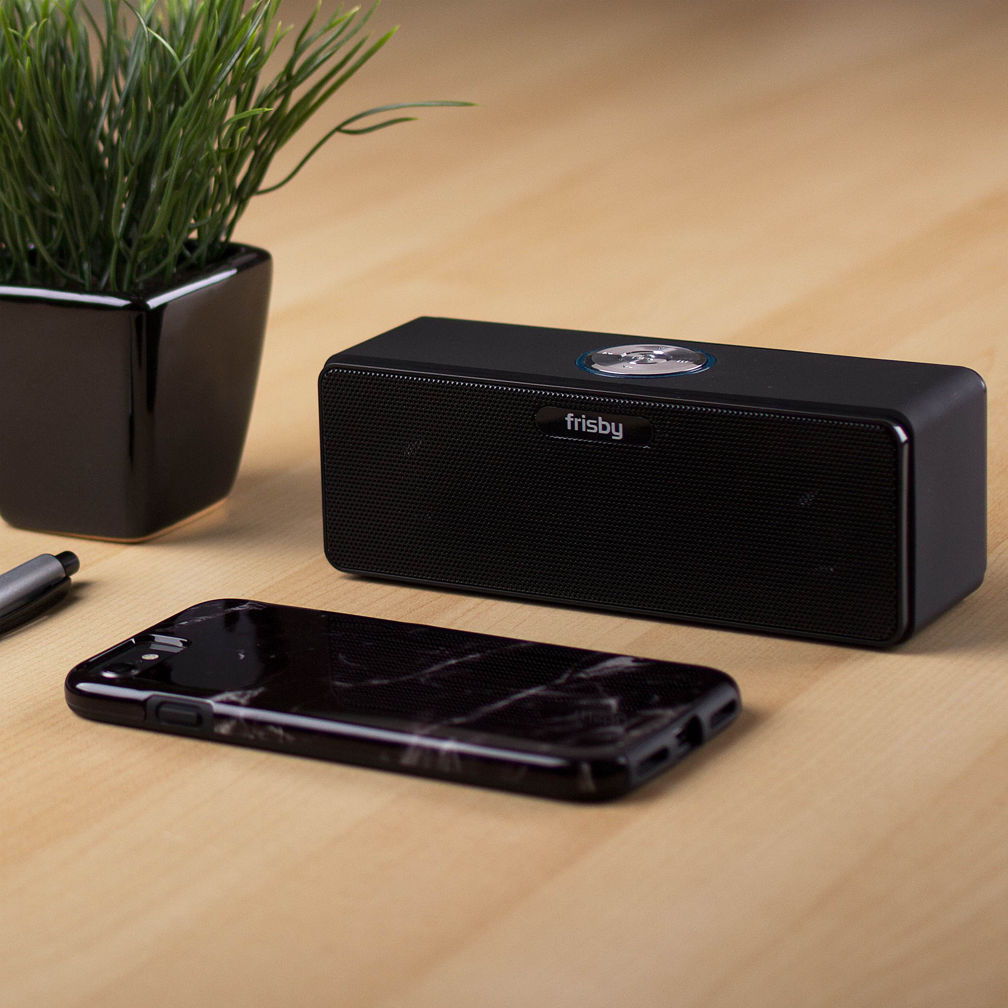 Frisby FS-P150B Portable Rechargeable Bluetooth Wireless Speaker 2.0 Bluetooth Aluminum Case Speaker w/ SD TF USB  for Iphone Ipad