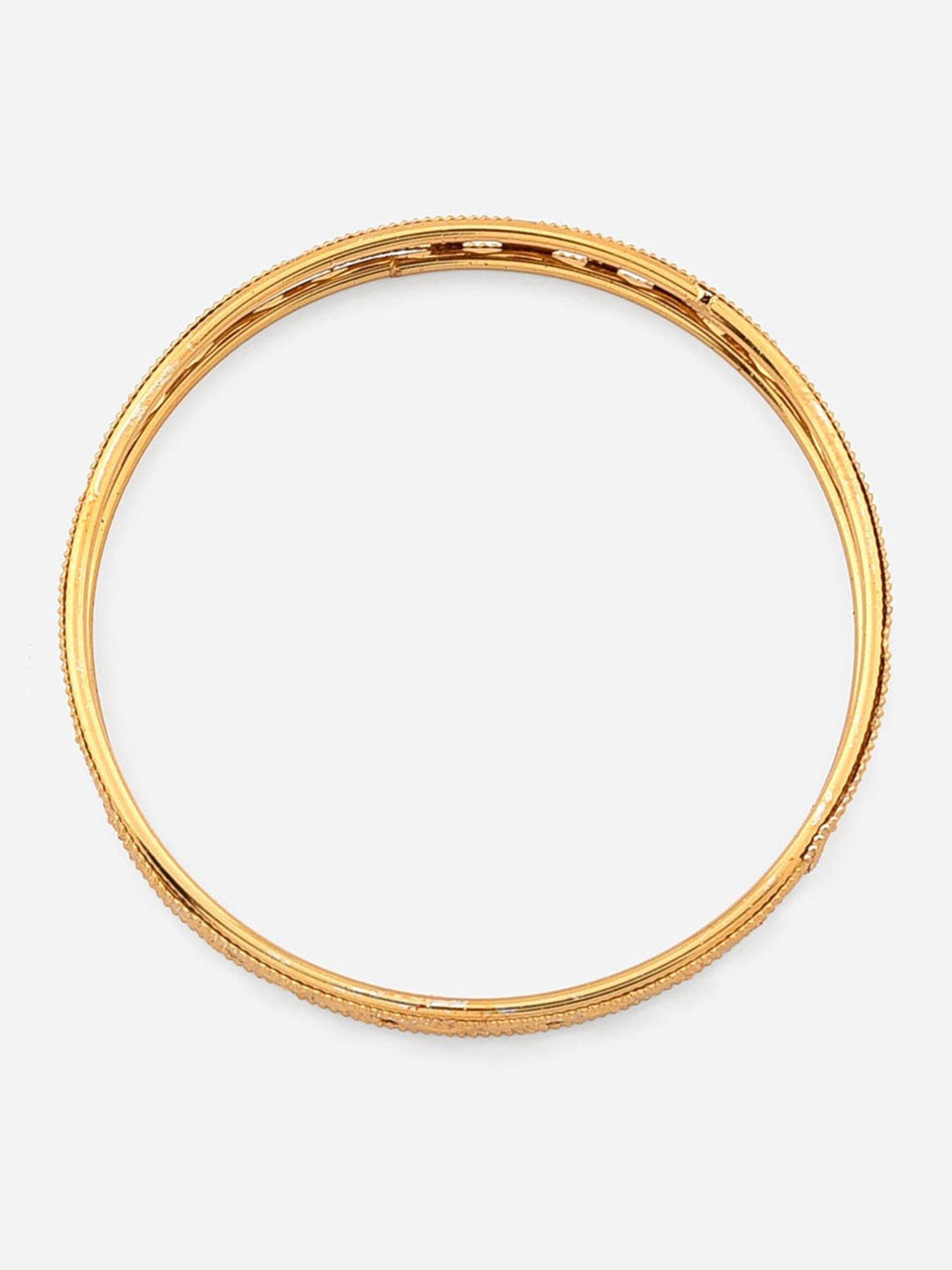 Fida Gold-Plated Antique Floral Bangles for Women - Set of 4