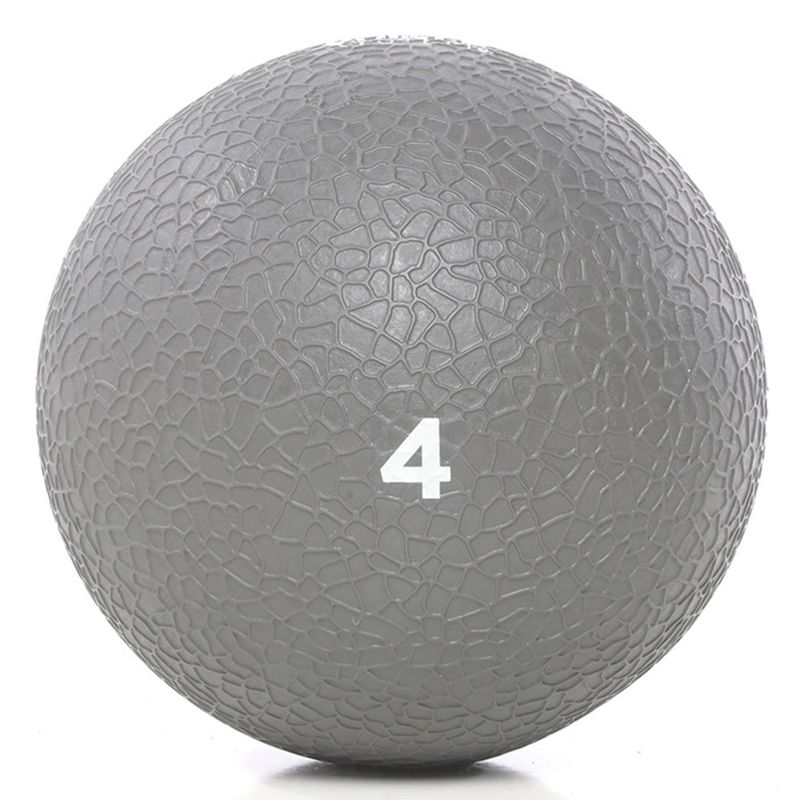 Power Systems Premium Slam Textured Rubber 10 Inch Round Exercise Ball Prime Fitness Training Weight, 4 Pounds, Gray