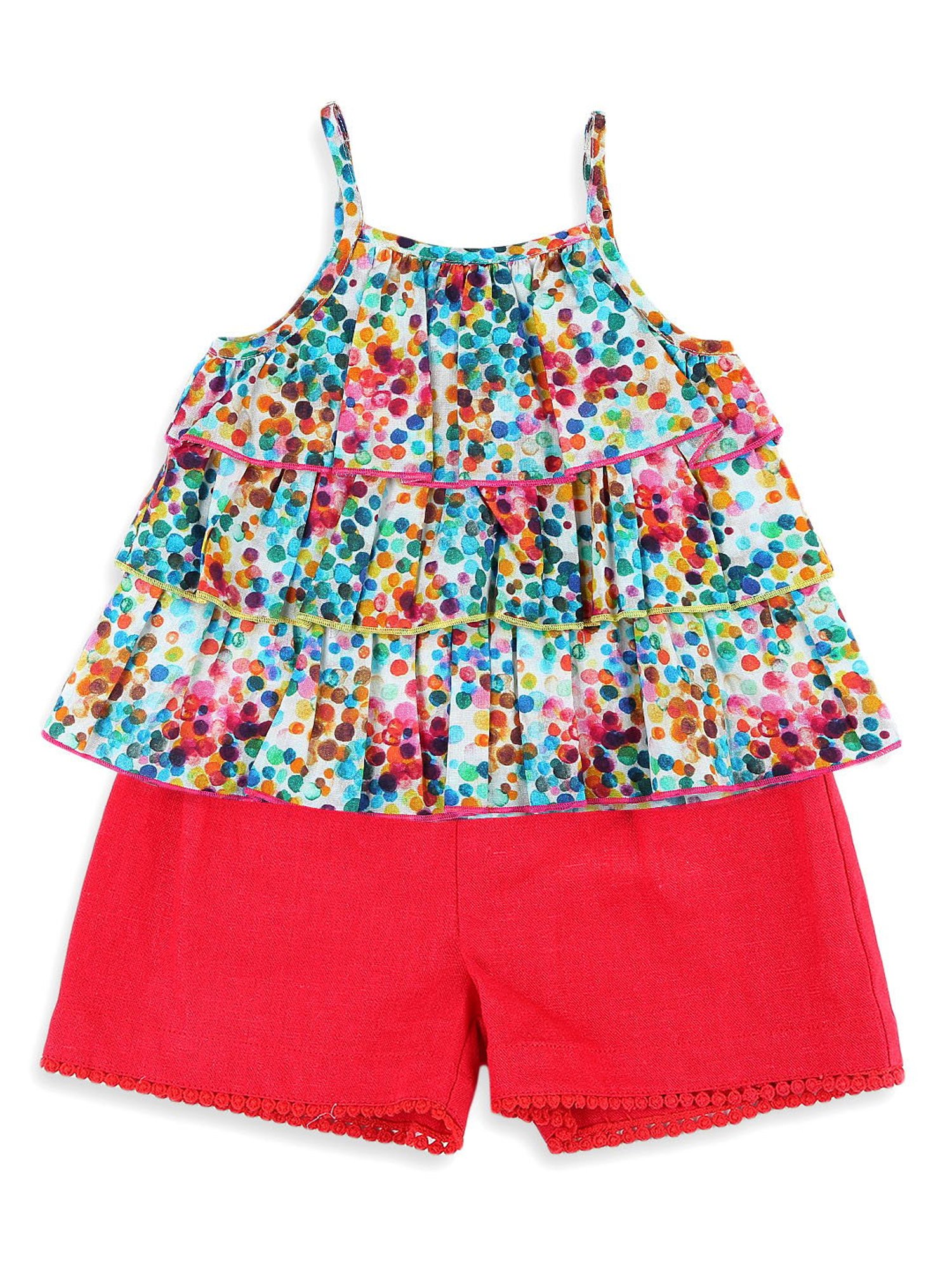 Nauti Nati Kids Multicolor Printed Top with Shorts