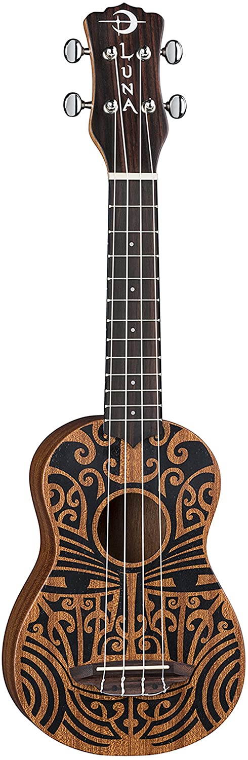 Luna Guitars Uke Tribal Mahogany Soprano Ukulele