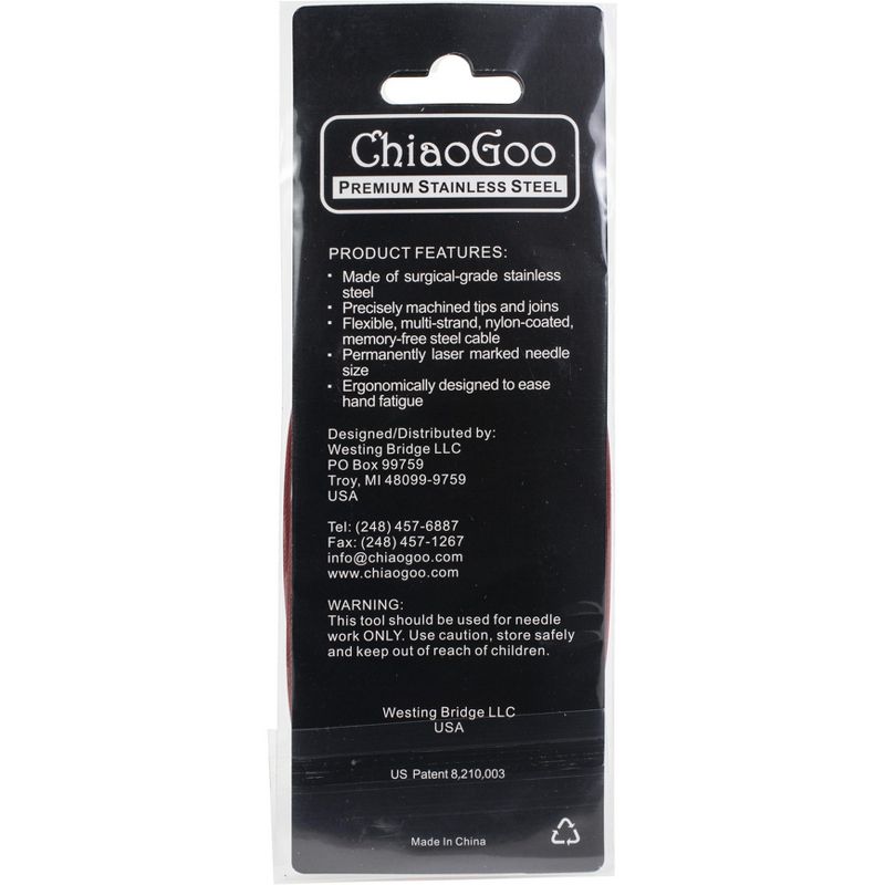 ChiaoGoo Red Lace Stainless Circular Knitting Needles 40"-Size 9/5.5mm