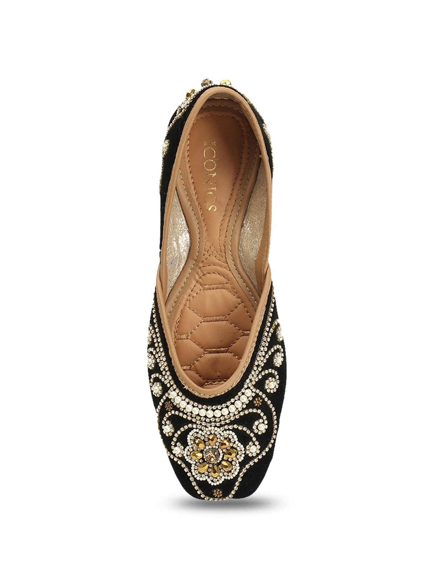 Iconics Women's Black Ethnic Juttis